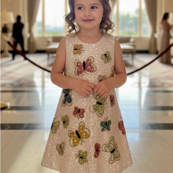 Charming Butterfly‎ Sequin Dress for Kids